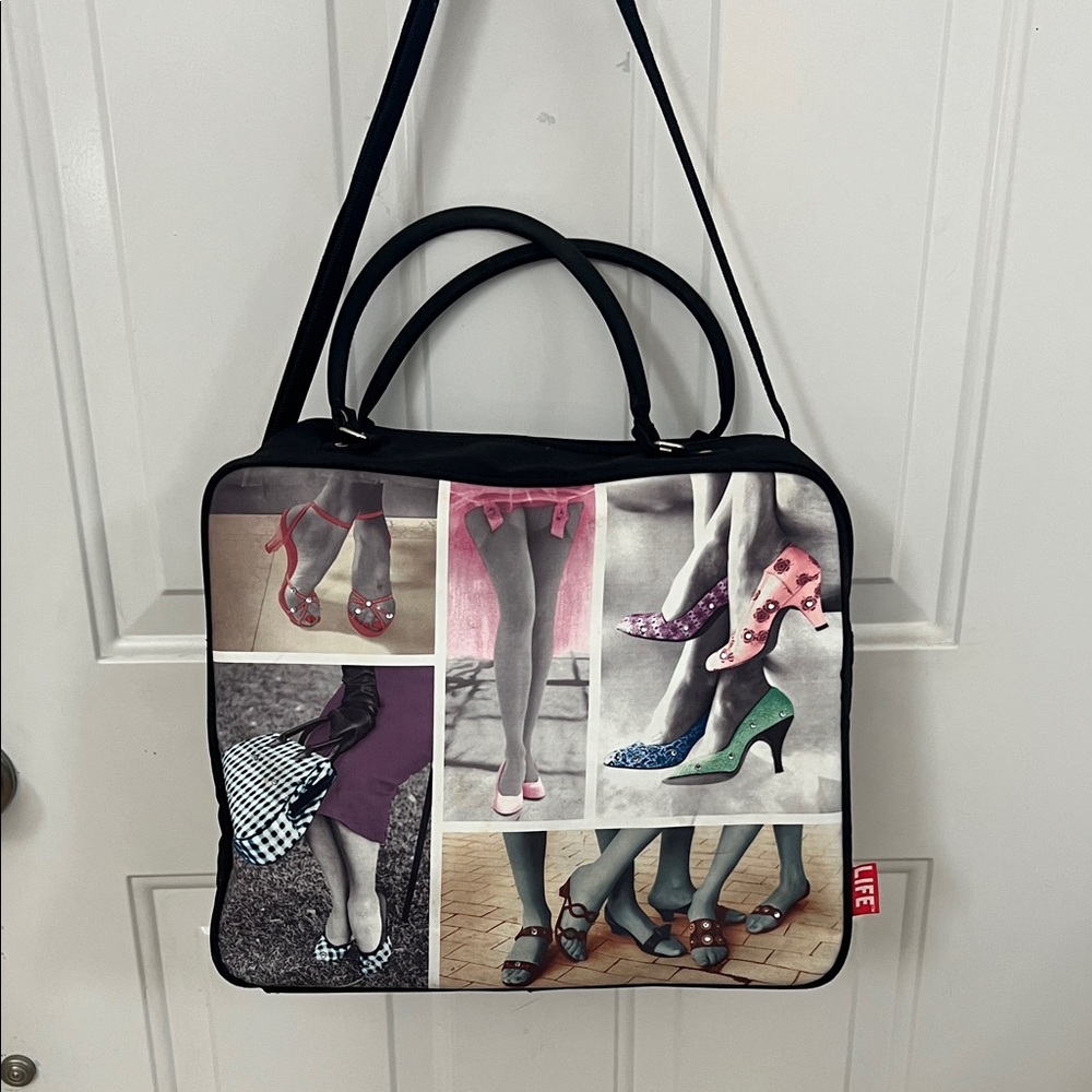 Life large high heels travel tote with long adjustable strap